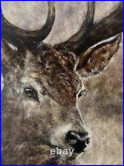 GARY BENFIELD NOBLE Stag Portrait Large Limited Edition Canvas Print COA