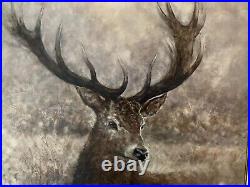 GARY BENFIELD NOBLE Stag Portrait Large Limited Edition Canvas Print COA