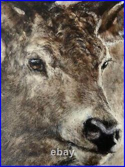 GARY BENFIELD NOBLE Stag Portrait Large Limited Edition Canvas Print COA