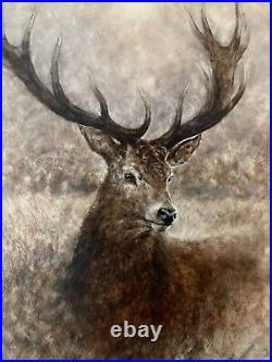 GARY BENFIELD NOBLE Stag Portrait Large Limited Edition Canvas Print COA