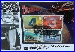 GERRY ANDERSON Signed Thunderbirds Holographic Limited Edition FDC Stamp Set COA