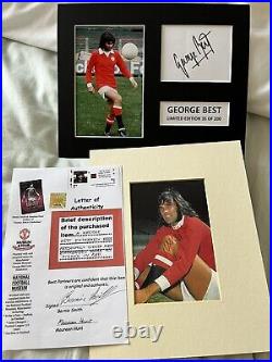 George Best Personally Signed Photo very rare inc COA plus limited Edition Pic