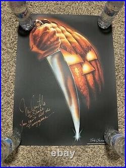 Halloween GID Variant Nick Castle Signed Print #xx/75! Bottleneck Mondo Coa