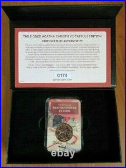 Hand-Signed Capsule Limited Edition £2, 2020 Agatha Christie, COA 174 of 250