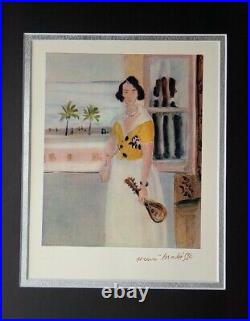 Henri Matisse 1948 Awesome Signed Print + Coa + Matted To Be Framed 14x11