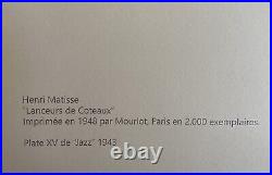 Henri Matisse Lithograph 1948 Original COA Mourlot Limited Signed OP 2000 Ex