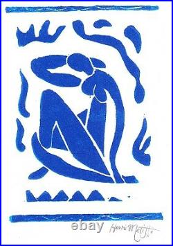 Henri Matisse Print Blue Nude Hand-Signed Limited Edition Linocut with COA