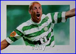 Henrik Larsson Framed Celtic Signed Limited Edition Football Art Photo Coa Proof