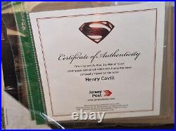 Henry Cavill 1/50 Limited Edition Signed Framed Superman Jersey Stamps with CoA