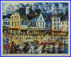 Honfleur Duaiv FRAMED Hand Signed Lithograph Paper COA Limited Edition