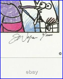 JOHN WAGNER Signed Photo MAXINE Comic Print Hallmark LIMITED EDITION 9/2000 COA