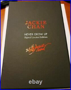 Jackie Chan Signed Limited Edition Book Special Box Never Grow Up COA Brand New