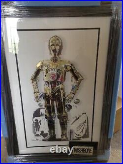 Jj Adams'c3po' Star Wars Very Rare Limited Edition Print Framed + Coa