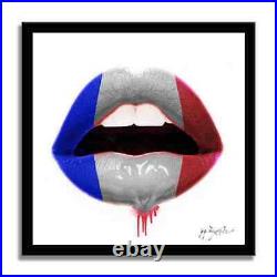 Kiss France Lips Flag Print Limited Edition on Canvas Signed, COA, Pop Art