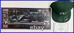 LEWIS HAMILTON Signed CAP + Limited Edition World Champion Print Mercedes F1 COA