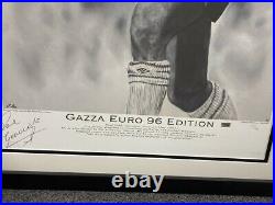 Limited Edition Gazza Euro 96 Edition, Hand Signed Print, Framed with COA