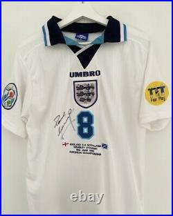 Limited Edition Paul Gascoigne Gazza Signed England Euro 96 Home Shirt COA