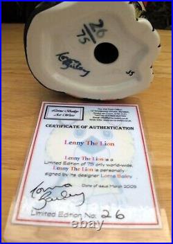 Lorna Bailey LENNY THE LION Limited Edition 26/75 March 2005 Certificate COA