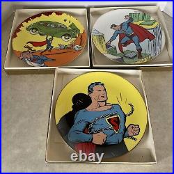 Lot 3 Vtg Ceramic Art Studios 1966Superman #1 Limited EdPlate No 59 Signed COA