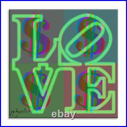Love Green Print Limited Edition on Canvas Signed, COA, Pop Art
