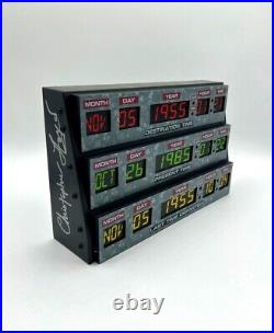 MICHAEL J FOX & CHRISTOPHER LLOYD SIGNED DeLorean Time Circuit BTTF -COA & PIC