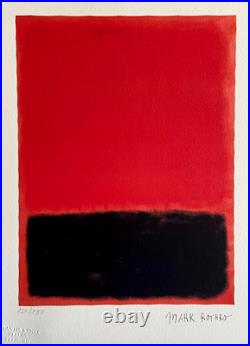 Mark Rothko Lithograph COA Original Signed Numbered Limited 180 Ex Stamp