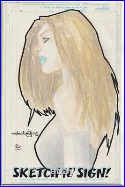 Marvel Sketch N Sign Signed Talent Caldwell Remarked Emma Frost Jay Company Coa