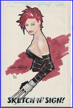 Marvel Sketch N Sign Signed Talent Caldwell Remarked Kitty Pryde Jay Coa 2/25