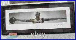Michael Jordan SIGNED AUTOGRAPH Nike WINGS Poster FRAMED #'d /500 Limited COA