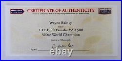 Minichamps Very Rare Wayne Rainey SIGNED with COA, 112, Yamaha YZR 500, 1990