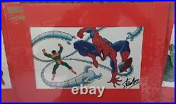 Mint Spider-man Stan Lee Signed Matted Cel Cell /4200 Limited Set Coa Marvel