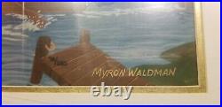Myron Waldman Signed Gone Fishing Limited Edition Hand Painted Sericel COA #78