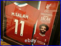 Official LFC Mo Salah Limited Edition Framed Signed Shirt with COA