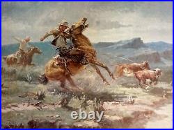 Olaf Wieghorst Missing in the Roundup Limited Edition Print COA Cowboys 275/1000