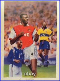 Patrick Vieira Signed Limited Edition By Gary Brandham COA Mounted