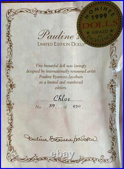 Paulines Limited Edition Chloe 22 #319/950 Porcelain Doll Blonde Hair COA Mint