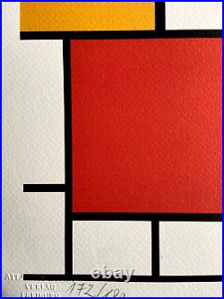 Piet Mondrian Lithograph COA Original Numbered Limited Signed Stamped