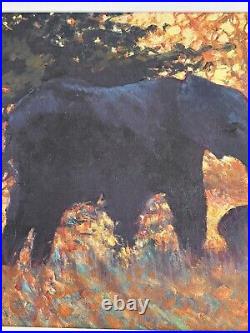 ROLF HARRIS (1930-2023) Framed Limited Edition Print Elephants Backlit Gold +COA