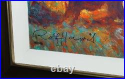 ROLF HARRIS (1930-2023) Framed Limited Edition Print Elephants Backlit Gold +COA