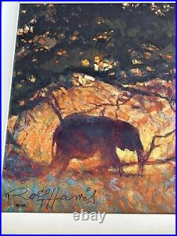 ROLF HARRIS (1930-2023) Framed Limited Edition Print Elephants Backlit Gold +COA