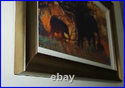 ROLF HARRIS (1930-2023) Framed Limited Edition Print Elephants Backlit Gold +COA