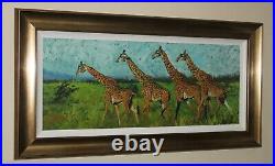 ROLF HARRIS (1930-2023) Limited Edition CanvasBoard Print'Four Giraffes' + COA