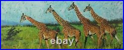 ROLF HARRIS (1930-2023) Limited Edition CanvasBoard Print'Four Giraffes' + COA