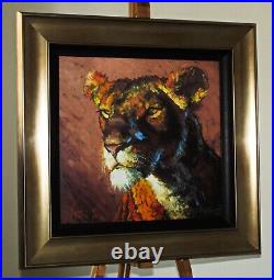 ROLF HARRIS Limited Edition Artist's Proof Canvas on Board Print'Lioness + COA