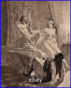 Risque Edmond MALASSIS Nude Engraving CARNAL DESIRES Limited Framed SIGNED COA