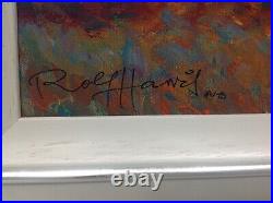 Rolf Harris BACKLIT GOLD DELUXE Signed Framed Canvas Limited Edition Print COA