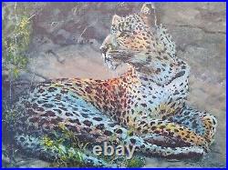 Rolf Harris'Leopard Reclining' Signed Limited Edition Framed Print with COA