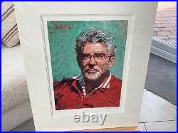 Rolf Harris Signed Limited Edition Print SELF PORTRAIT IN STRIPED SHIRT With COA