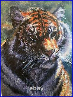 Rolf Harris Tiger In The Sun Signed Limited Edition Deluxe Canvas With COA