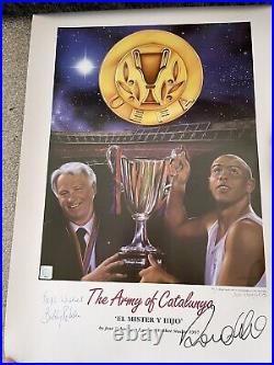 Ronaldo Nazario Hand Signed Barcelona Limited Print Bobby Robson COA R9 Brazil